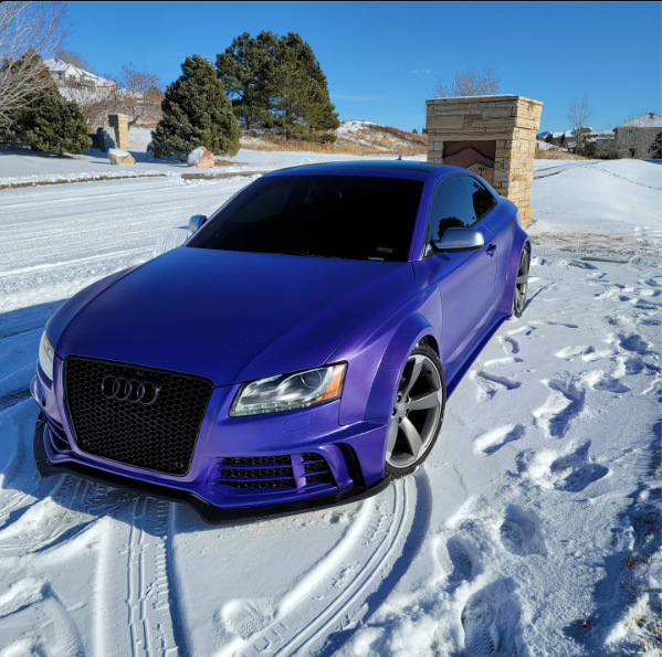 Purple Audi coupe finished by Dip My Ryde in the snow